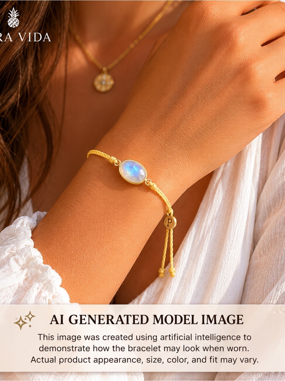 Puro Vida Moonstone Friendship Bracelet Adjustable